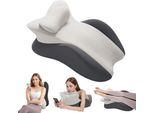 Cuscino Da Lettura Multifunzionale Per Letto E Divano, Cuscino Ergonomico In Memory Foam Per Schiena Collo Gambe, Cuscino Per Gambe Con Rivestimento Lavabile Per Sedersi, Dormire, Leggere, Grigio Chiaro/Grigio Scuro
