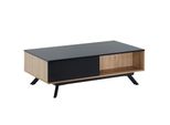 Kadima Design Moderner Couchtisch Mit Stauraum, Eiche-Dekor Und Schwarz, 110X60X38 Cm, Robust Und Wasserabweisend