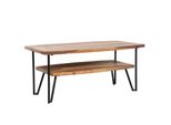 Kadima Design Couchtisch Im Industrial-Style Aus Sheesham Massivholz Und Metall, 90X50X40 Cm – Kadima Design
