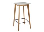 Kadima Design Skandinavischer Bartisch, Eichenbeine, Quadratische Tischplatte, 50 Kg Belastbarkeit.