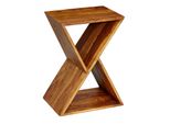 Kadima Design Extravaganter Beistelltisch Aus Sheeshamholz, X-FöRmige Konstruktion, 2 Ablagen
