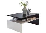 Kadima Design Moderner Zweifarbiger Couchtisch In Schwarz Und Weiß, 90X60 Cm, Melaminharzbeschichtung