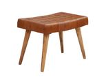 Kadima Design Moderner Chesterfield-Lederhocker, Echtleder Und Naturholz, 120 Kg Belastbarkeit.