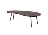 Kadima Design Retro-Couchtisch Calabria: Massivholz, Metallbeine, Pflegeleichte Tischplatte, Nierenform