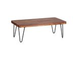 Kadima Design Couchtisch Balu Massivholz: Rechteckig, Metallbeine, Handgefertigt, Einzigartige Maserung