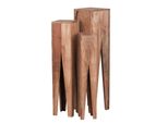 Kadima Design Beistelltisch-Set Mit 3 Giraffenbeinen: Massivholz, Rustikales Ambiente, Handgefertigt