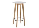 Kadima Design Skandinavischer Bartisch, Eichenholz, Runde Tischplatte, 50 Kg Belastbarkeit.
