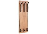 Kadima Design Wandgarderobe Akazie & Metall, NatüRliche Baumkante, 35,5X11X100 Cm