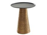 Kadima Design Aluminium Beistelltisch, Exquisites Schwarz-Gold Muster, Handgefertigt Und Praktisch, 40X40 Cm