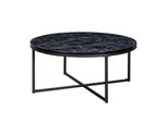 Kadima Design Marmor-Optik Couchtisch Schwarz, 80 Cm, Designer Wohnzimmertisch