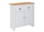 Kadima Design Modernes Sideboard Mit 2 Schubladen, Eiche Und Weiß, Melaminharzbeschichtung