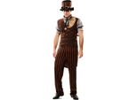 Costume Steampunk Per Uomo Costume Steampunk Marrone-Nero - M / L