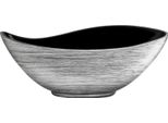 Vivanno Ciotola Decorativa In Fibra Di Vetro Mondana Ciotola, Argento Lucido A Spirale Con Motivo - 39X20X16 Cm