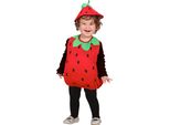 Costume Da Bambino Da Fragola Dolce Alla Frutta Rosso-Verde - 86/98 (1-3 Anni)