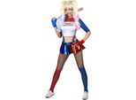 Costume Da Donna Arlecchino Sexy Comico Bianco-Rosso-Blu - M