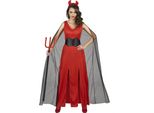 Costume Da Demone Donna Diavolo Rosso-Nero - M