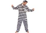 Costume Da Detenuto In Bianco E Nero - L