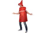 Costume Da Ketchup Tubo Ketchub Rosso E Bianco - Taglia Unica