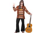 Costume Da Hippie Per Uomo Costume Di Carnevale Marrone-Nero