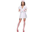 Costume Da Donna Infermiera Caldo Medico Bianco-Rosso - S
