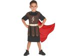 Costume Da Gladiatore Per Bambini Costume Di Carnevale Marrone-Nero-Rosso - 110/116 (5-6