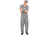 Costume Da Detenuto In Prigione In Bianco E Nero - Taglia Unica (42)