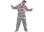 Costume Da Detenuto In Bianco E Nero - M