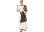 Costume Da Imperatore Romano Antico Da Uomo Bianco-Marrone-Oro - L