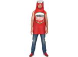 Bottiglia Di Ketchup Costume Unisex Rosso - Taglia Unica
