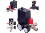 Pressostato Per Compressori Con Regolatore Di Pressione E 2 Manometri 400V 1/4" Technic PL400-2"