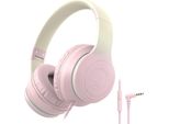 Cuffie Over Ear Con Microfono, Jack 3,5 Mm, Pieghevoli, Suono Stereo, Regolabili, Cuffie Per Viaggi/Pc/Tablet/Smartphone, Rosa