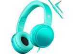 Cuffie Stereo Hd Con Microfono Per Bambini E Bambine, Cuffie Pieghevoli Per Cellulare, Tablet, Pc (Teal)