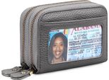 Piccolo Portamonete In Vera Pelle, Portafoglio Da Donna Con Protezione Rfid, Mini Portafoglio Da Donna Tasca Portamonete Con Cerniera Porta Carte Di Credito Con Molte