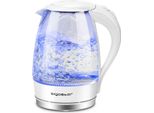 Bollitore In Vetro Da 1,7L Bianco Con Illuminazione A Led, Filtro Anticalcare, 2200W, Spegnimento Automatico, Protezione Anti-Secco, Elemento Riscaldante In Acciaio Inox, Base A 360°