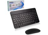 Tastiera Wireless, Set Di Tastiere Con Mouse, Tastiera Wireless Con Mouse Mini Keyboard Ultra-Thin Wireless Keyboard Mouse Set Per Ipad, Mac, Pc, Laptop, Tablet