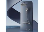 Sistema Doccia Con Termostato Doccia A Pioggia Con Ripiano In Vetro Da 40 Cm, Doccia A Pioggia Sovradimensionata + Doccetta 3 Modalità Di Getto + Bocca Inferiore, Sistema Doccia Di Facile Installazione