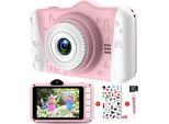 3,5 Pollici Grande Schermo 1080P Hd 12MP Built-In 32GB Sd Card Usb Ricaricabile Fotocamera Selfie Per 3-10 Anni Ragazze Compleanno Bambini Gioco