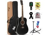 Chitarre Acustiche 4/4, Chitarre Per Principianti Da 41 Pollici Con Custodia, Accordatore, Tracolla, Plettri, Corde Extra E Supporto Per Chitarra
