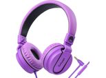Cuffie Per Bambini Con Cavo Cuffie Stereo Hd Con Microfono, Jack Aux Da 3,5 Mm, Cuffie On-Ear Pieghevoli Per Scuola/Viaggio/Cellulare/Tablet/Pc (Nero Viola)