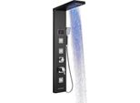 Pannello Doccia Nero Opaco, Con Rubinetto, Pannello Doccia Con Display A Led E Temperatura, Pannello Doccia 5 In 1 In Acciaio Inox 304, Doccia A Pioggia, Doccetta A Cascata