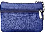 Mini Portamonete In Vera Pelle Da Donna, Portachiavi, Blu, Piccolo Portamonete, Portachiavi In Pelle, Borsa Compatta Con Portachiavi