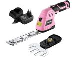 Workpro 12 V Batteria Cesoie Per Arbusti 2 In 1 Rosa, Maneggevole Erba 2 Lame, Caricatore 2AH, Cesoia Elettrica, Tagliabordi Giardinaggio, Larghezza Di Taglio