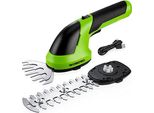 Workpro Batteria Per Cesoie Da Giardino 7,2 V Verde, Cesoie Per Erba Maneggevoli Con 2 Lame, 2.000 Mah E Cavo Di Tipo C, Cesoie Elettriche Per Arbusti, Tagliasiepi In 1,