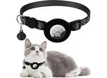 Ledeak - Collare Per Gatti Airtag -Collare, Collare Regolabile Riflettente, Gatto, Gps -Cattura Di Sicurezza Campana, Gattino, Gatti (Nero)