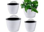 Qixuer 4 Pezzi Assorbimento Automatico Dell'acqua Appendere Vasi Di Fiori, Vasi Di Fiori Di Plastica Per Balcone Recinto Giardino Casa Ufficio Ornamenti (2 Dimensioni)