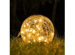 Luci Solari Da Giardino, Luce A Sfera Rotonda In Vetro Per Esterni Decorazione Impermeabile Decorativa Bianco Caldo Led Paesaggio Cortile Patio Prato