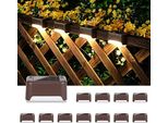 Solpex Luci Solari Per Esterni, 12 Pezzi Luce Solare Marrone Giardino, Luce Scale, Impermeabile, Illuminazione Led Scale Esterne, Gradini, Recinzione, Cortile,