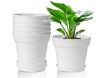 T4U 16 Cm Plastica Fioriera Sottovaso, Set Di 6 Fioriere Erbe Aromatiche Vasi Multipli Fori Di Drenaggio, Pianta Rotonda Indoor Balcone Succulente