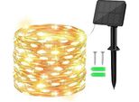 Gcstnn Solar Fairy Lights Outdoor 1 Pezzo 10 M 100 Led Filo Di Rame, Memoria 8 Modalità IP65 Acqua Decorazione Giardino, Alberi, Balcone, Terrazza, Cancello