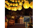 Solarfee Luci Lanterne Esterne 10 M 50 Led 800 Mah Pannello Di Aggiornamento 8 Modalità Resistente Alle Intemperie Giardino Balcone Terrazza Matrimonio Caldo
